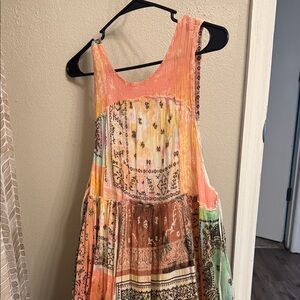 Vibrant Patchwork Maxi Dress free peoplexdolls kill! RARE